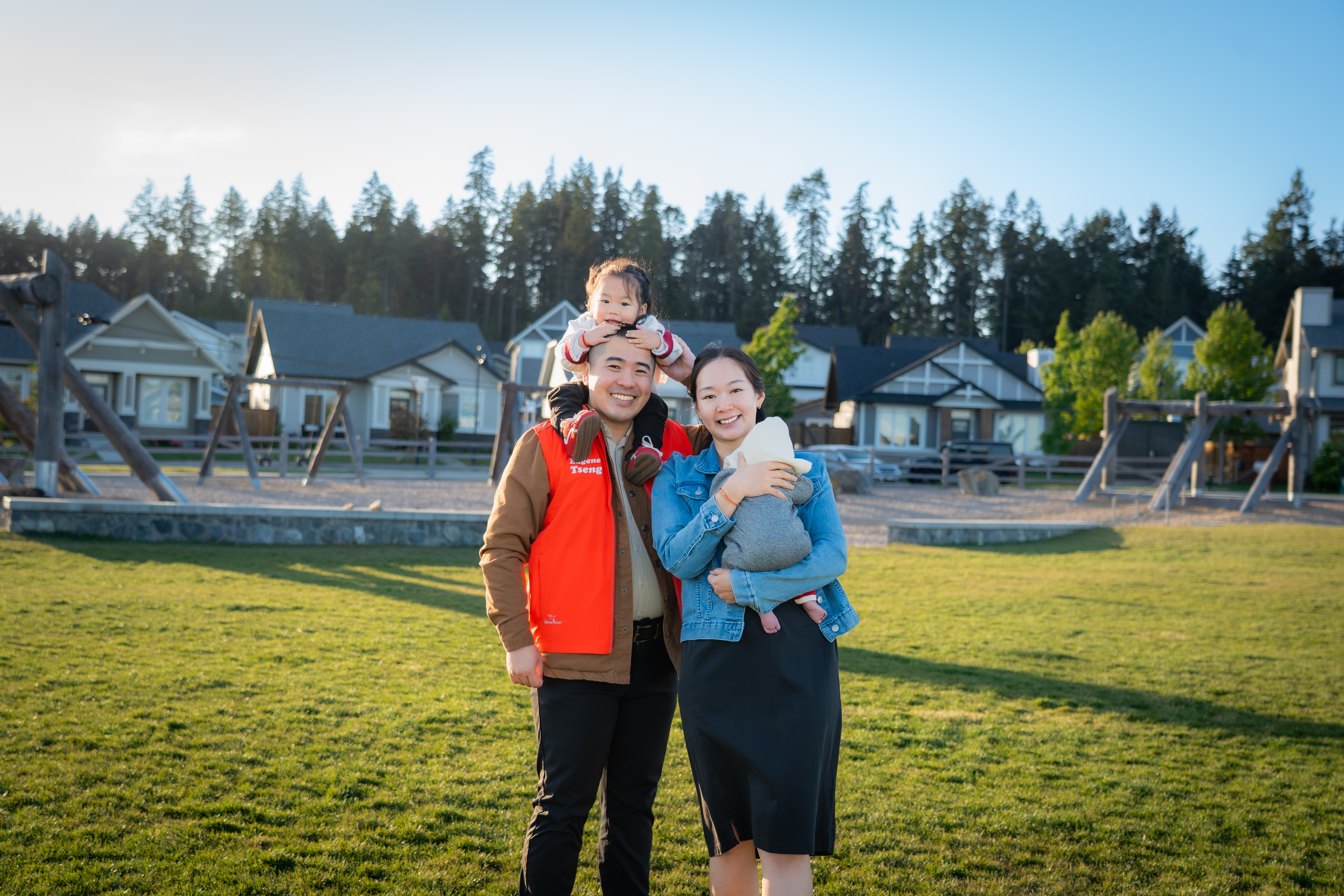 Eugene with his family at Royal Bay park at golden hour