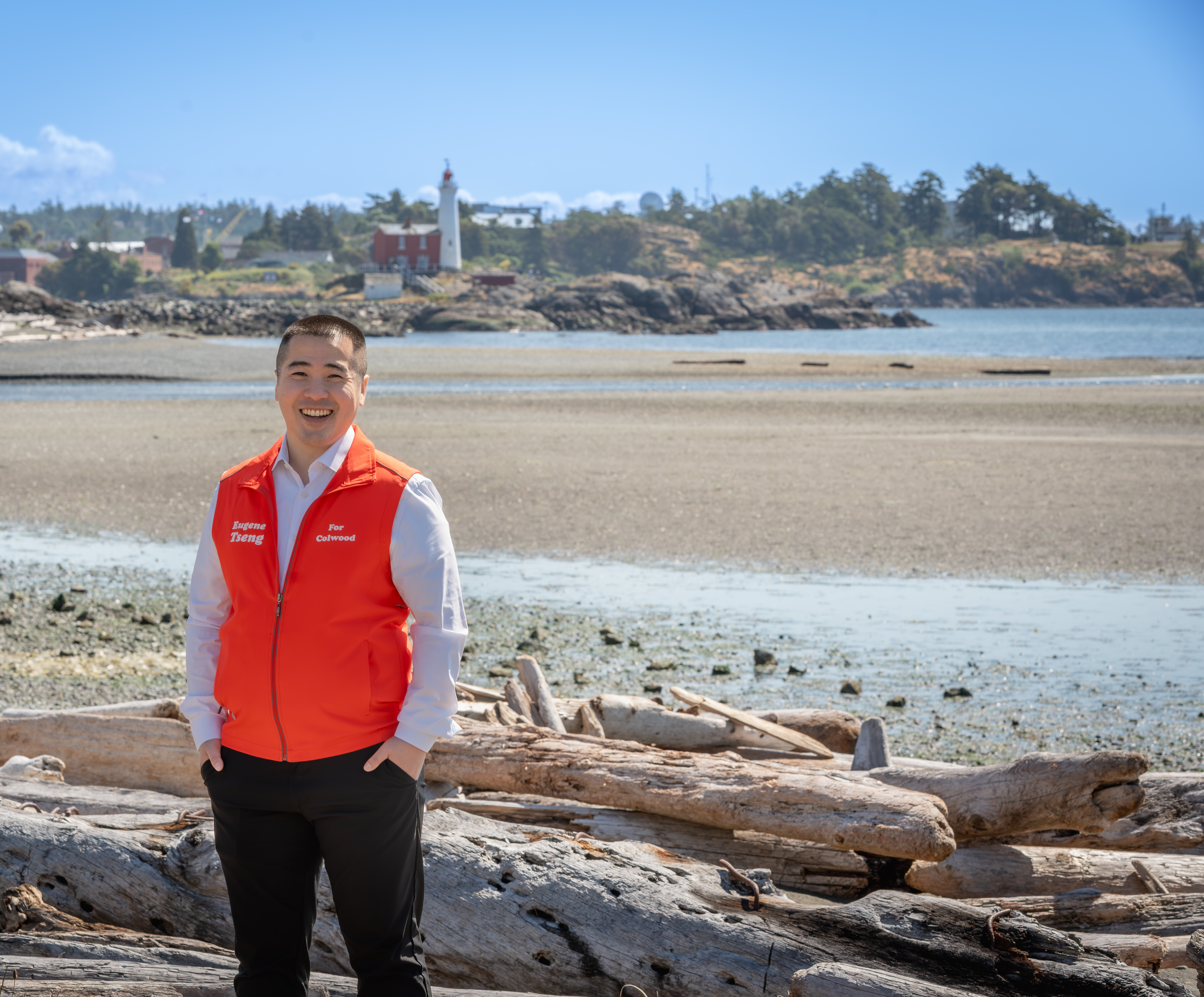 Eugene Tseng with his family at Royal Bay, Colwood